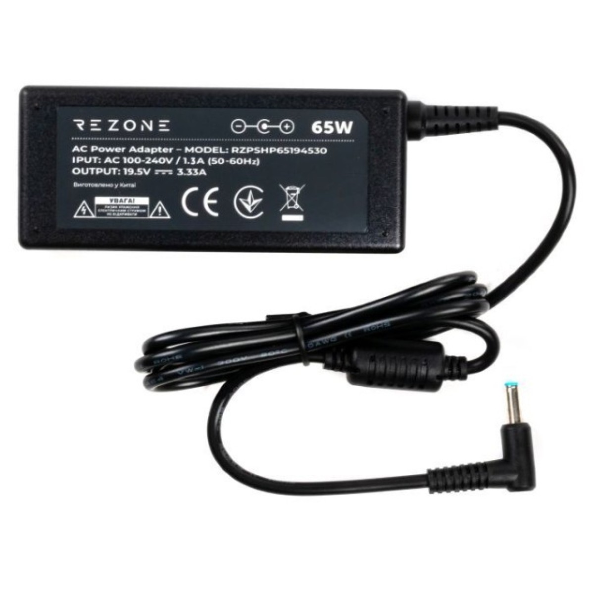 Блок живлення до ноутбуку Rezone HP 65W 19.5V 3.33А 4.5*3.0 (RZPSHP65194530) 98_98.jpg - фото 3