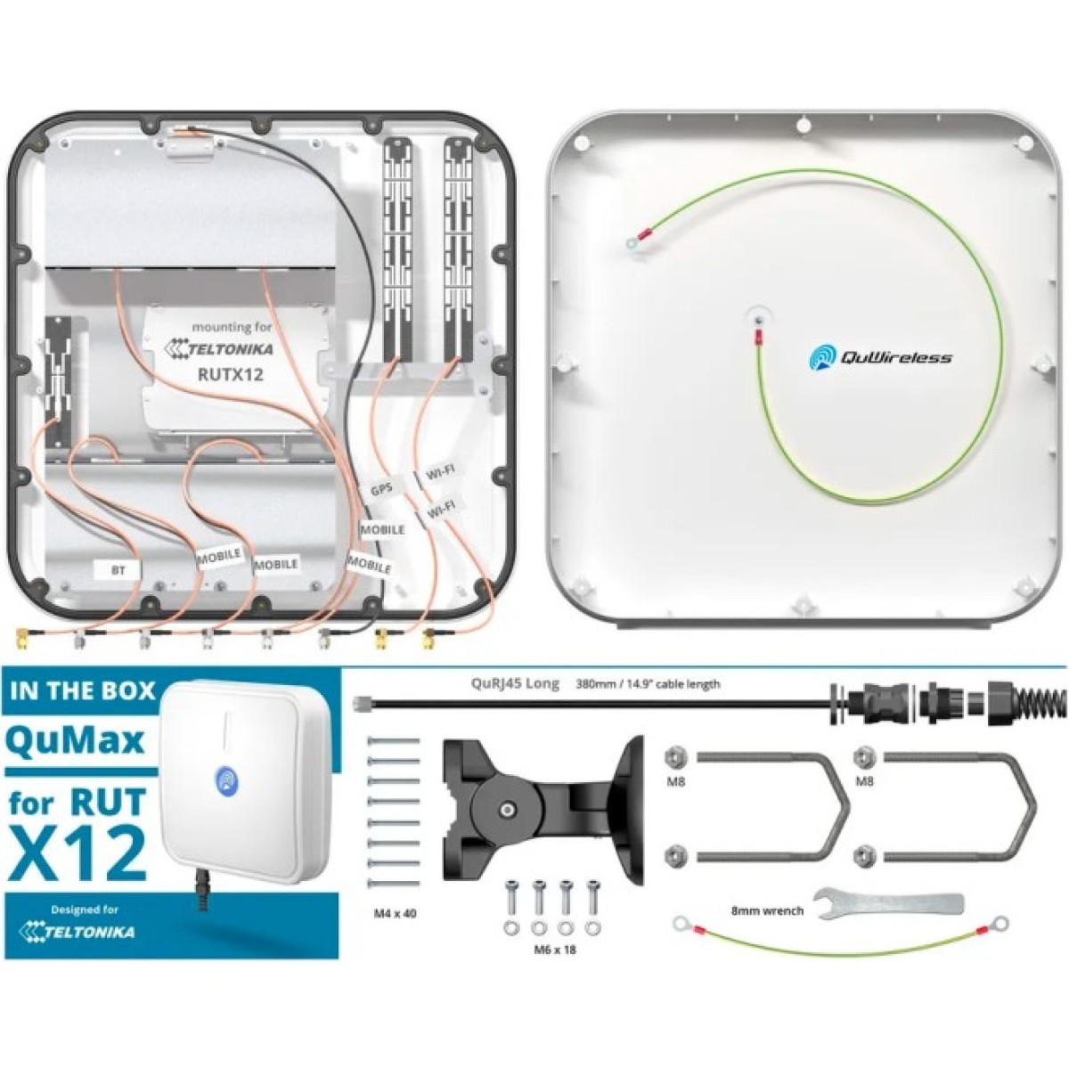 Антенна QuWireless QuMax для Teltonika RUTX12/RUTX14 LTE + Wi-Fi dual band + GPS + Bluetooth (AX12M) 98_98.jpg - фото 6