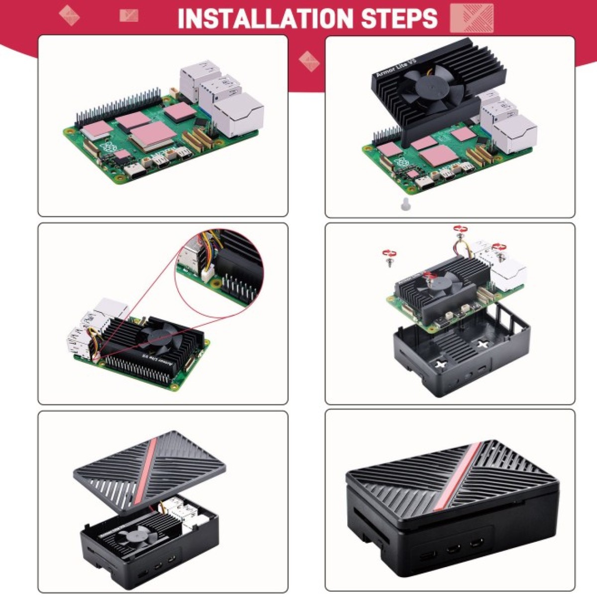 Корпус з радіатором і вентилятором для Raspberry Pi 5 (ZP-0167) 98_98.jpg - фото 9