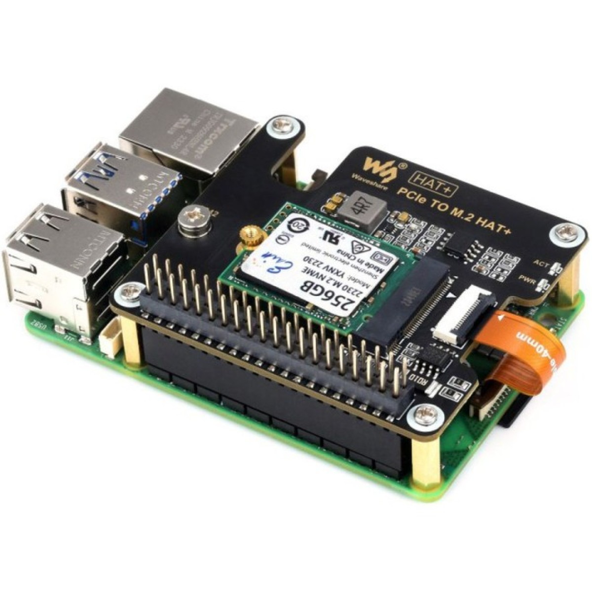 Плата расширения Waveshare для Raspberry Pi 5  PCIe to M.2 ( WAV-26583) 98_98.jpg - фото 5
