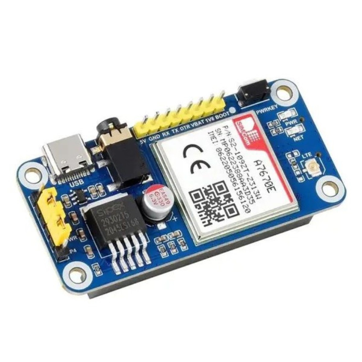 Плата расширения Waveshare Raspberry Pi A7670E LTE Cat-1 HAT (WAV-20049) 256_256.jpg