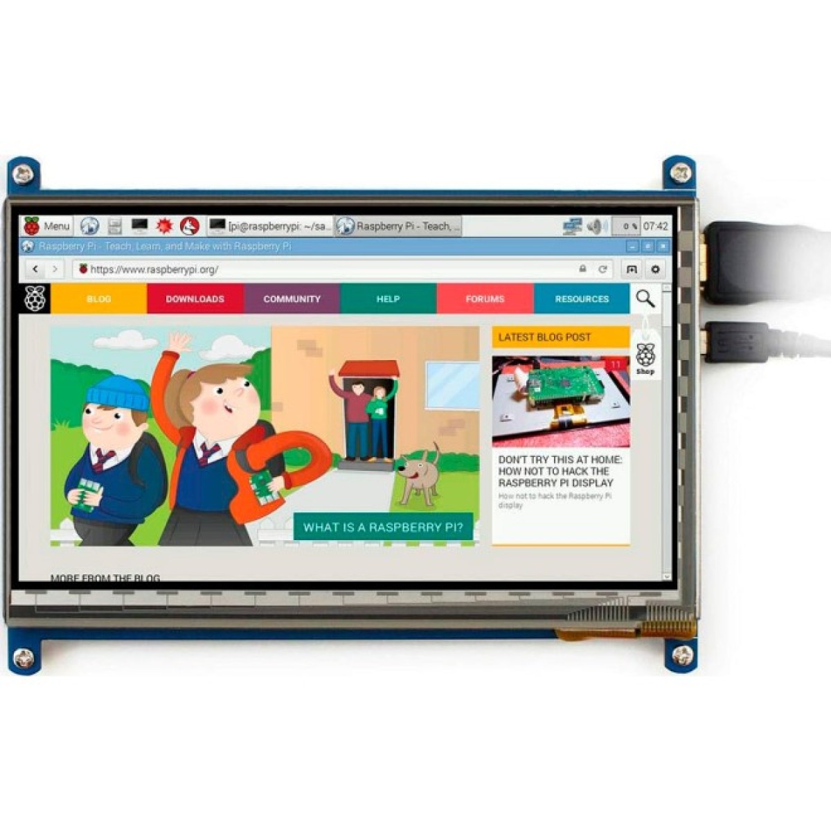 Экран Waveshare 7" 1024x600 LCD IPS емкостный TS HDMI для Raspberry Pi (WAV-11199) 98_98.jpg - фото 4
