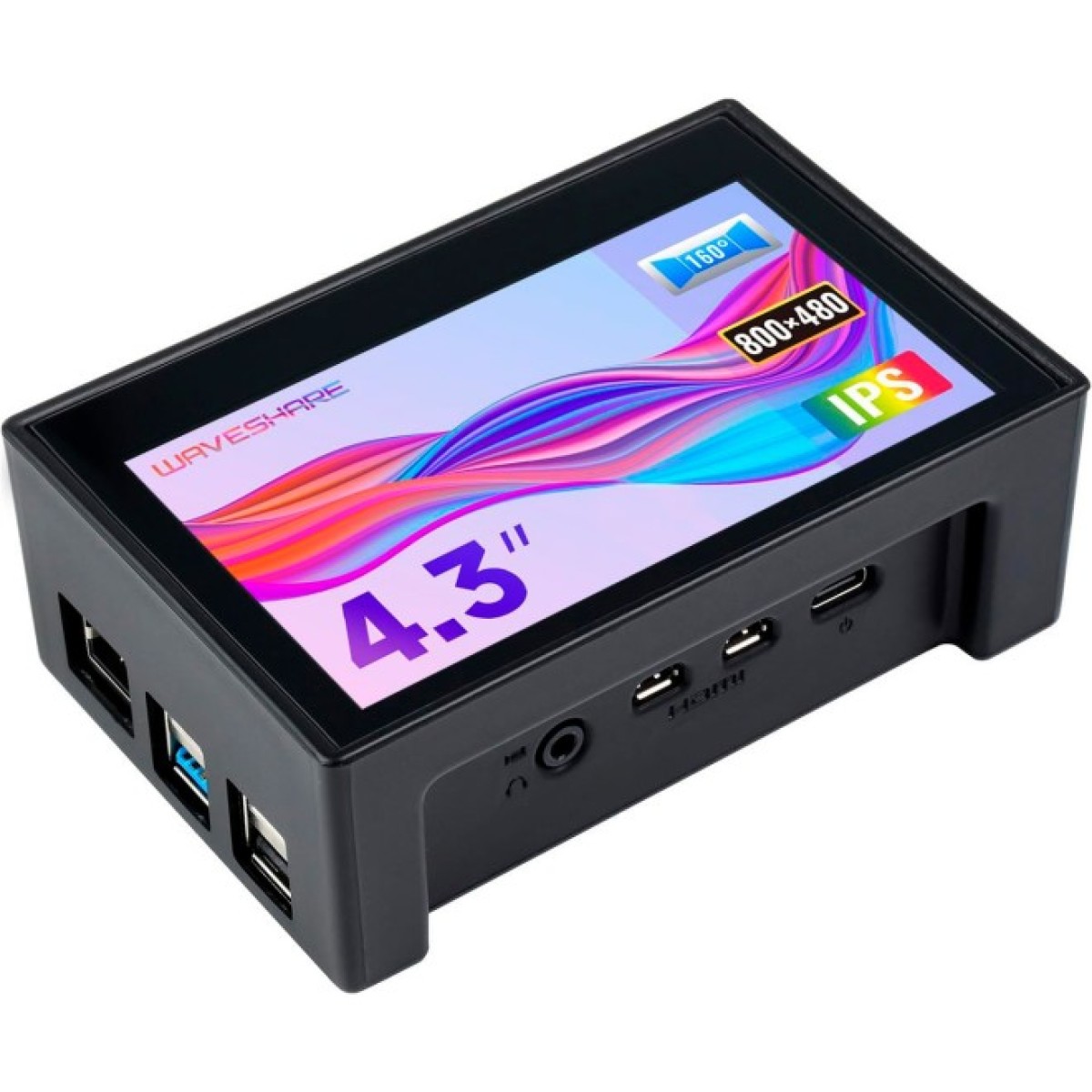 Корпус з екраном Waveshare 4.3" 800×480 LCD IPS Capacitive TS MIPI DSI для Raspberry Pi 4B (RJ050) 256_256.jpg