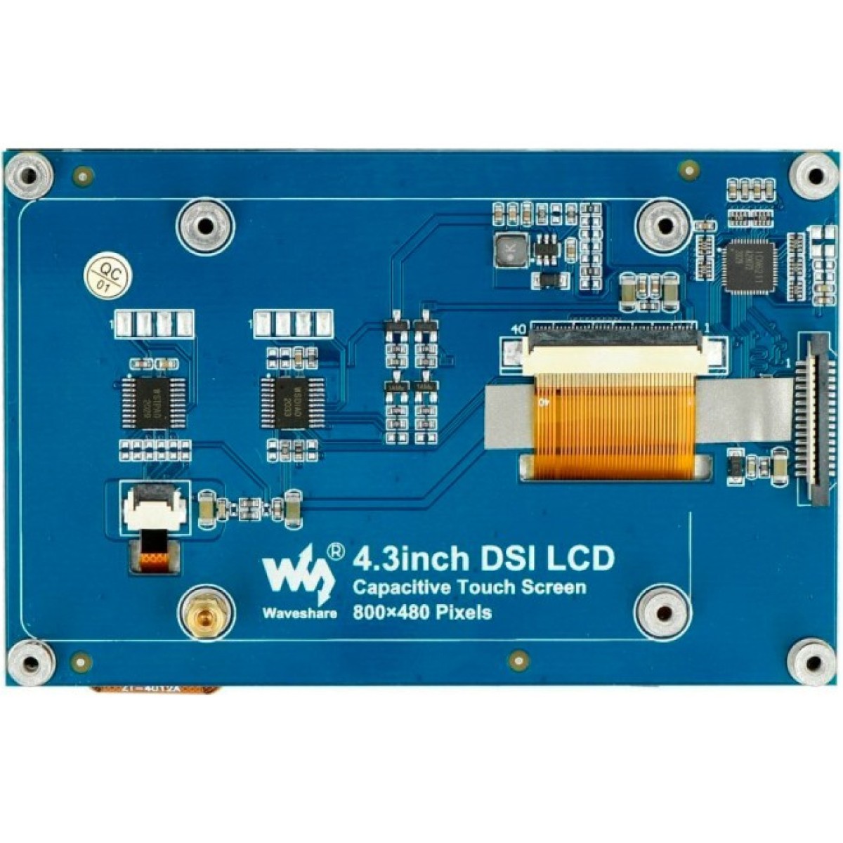 Корпус з екраном Waveshare 4.3" 800×480 LCD IPS Capacitive TS MIPI DSI для Raspberry Pi 4B (RJ050) 98_98.jpg - фото 7