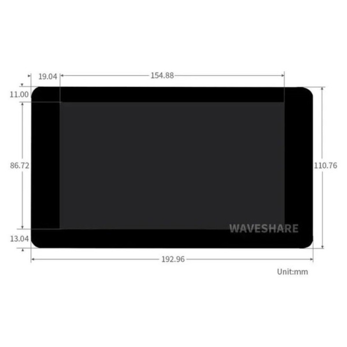 Экран Waveshare 7" 1024x600 LCD IPS Capacitive TS DSI для PI 3/PI 4 (RJ010) 98_98.jpg - фото 2