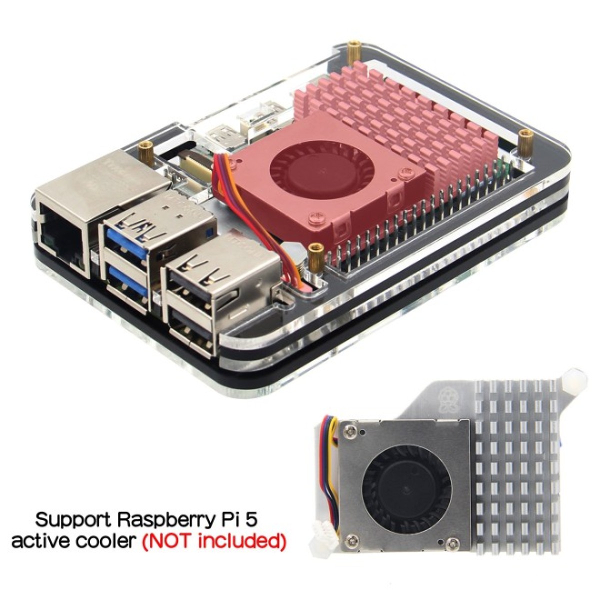 Корпус для Raspberry Pi 5 акриловий (5 шарів) 98_98.jpg - фото 3