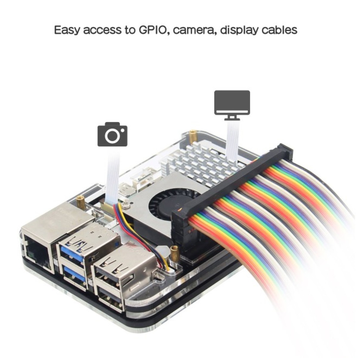 Корпус для Raspberry Pi 5 акриловий (5 шарів) 98_98.jpg - фото 5