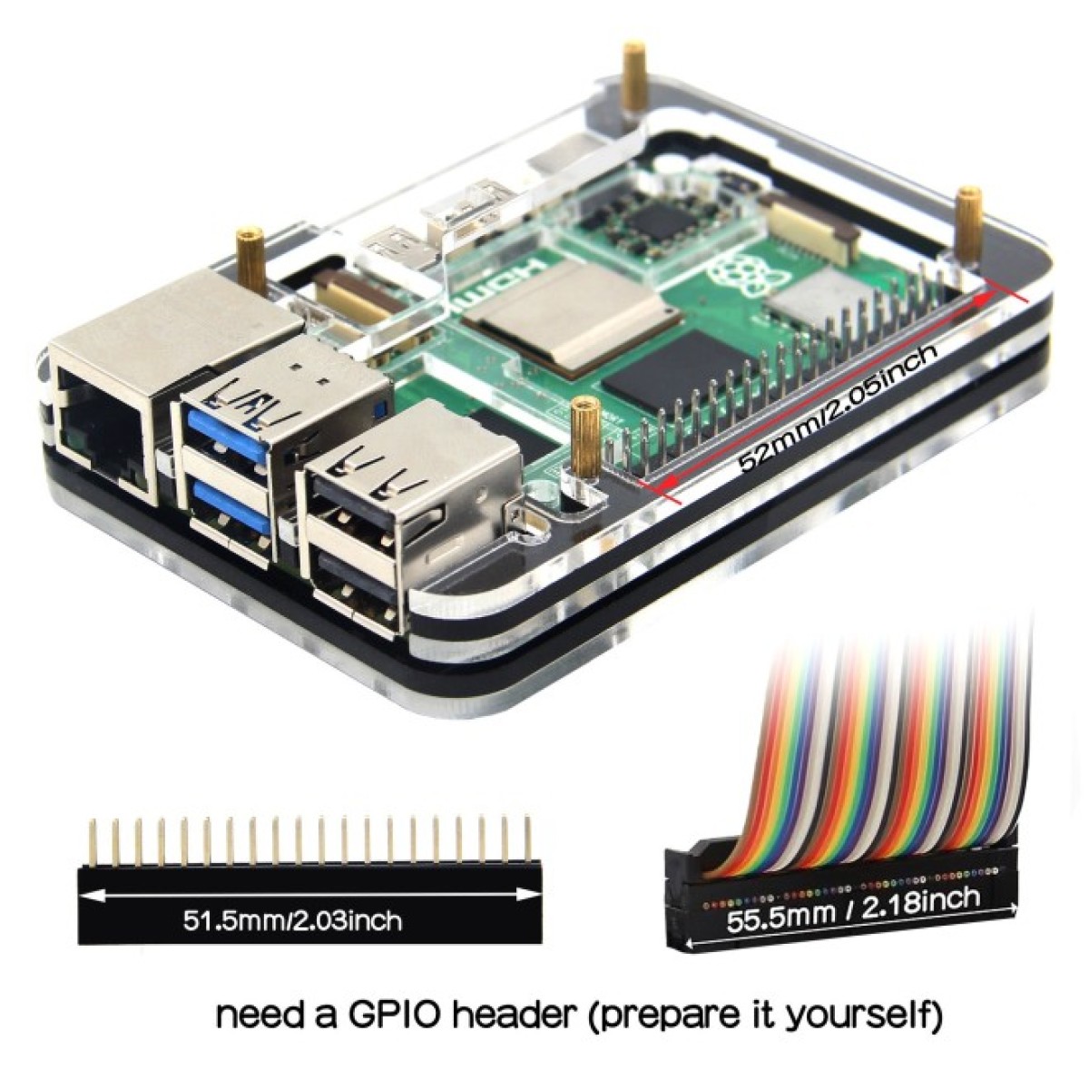 Корпус для Raspberry Pi 5 акриловий (5 шарів) 98_98.jpg - фото 6