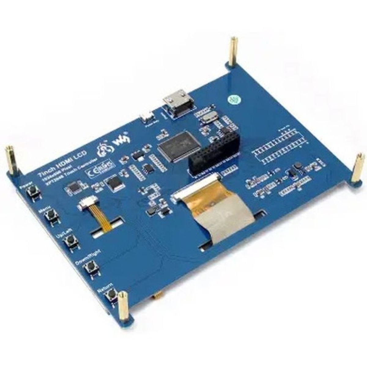 Екран Waveshare 7" 1024x600 LCD IPS Capacitive TS HDMI для PI 3/PI 4/Banana Pi (RA420) 98_98.jpg - фото 4