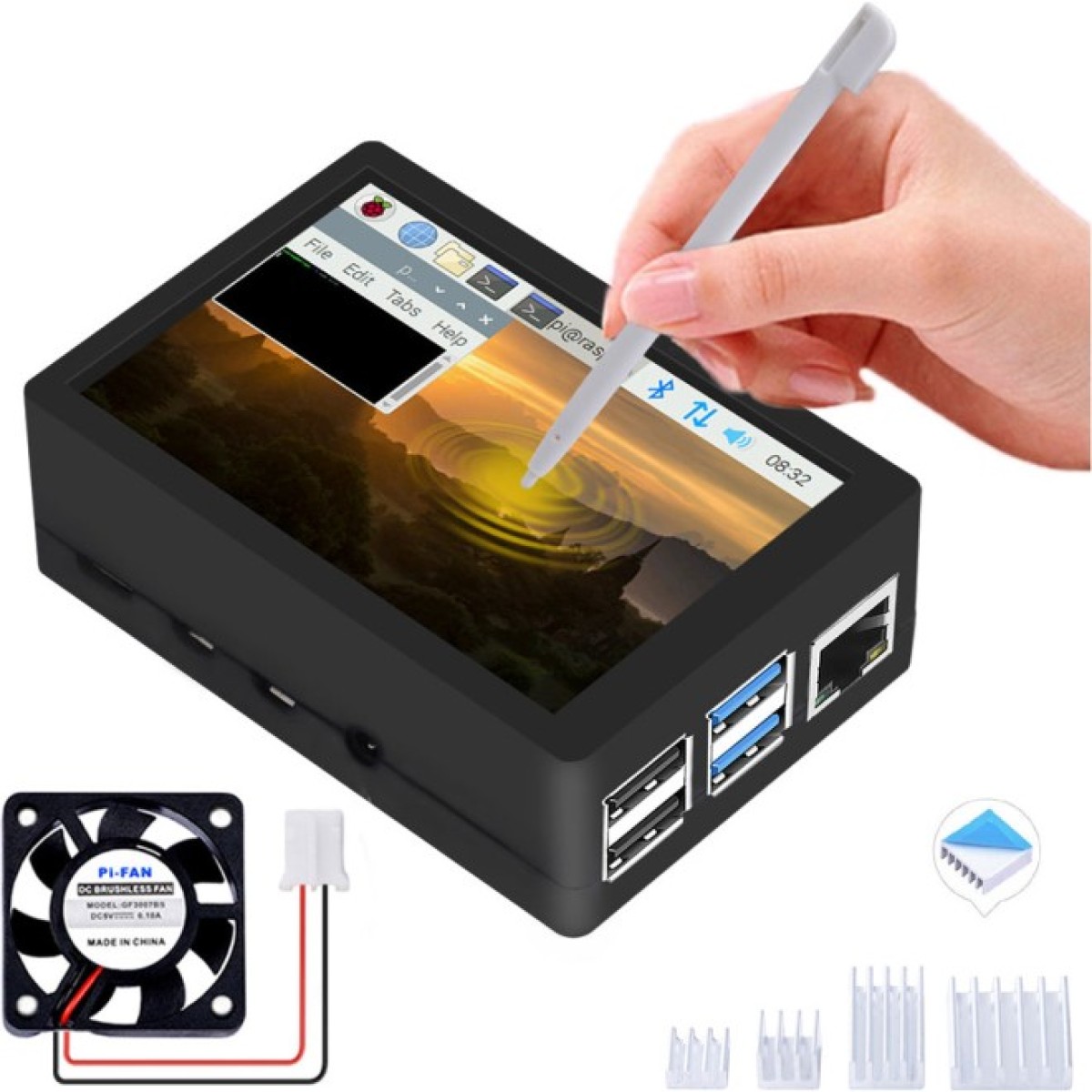 Корпус з екраном 3.5" 480×320 LCD  TFT Resistive TS SPI для Raspberry Pi 4B (K-0403) 98_98.jpg - фото 7
