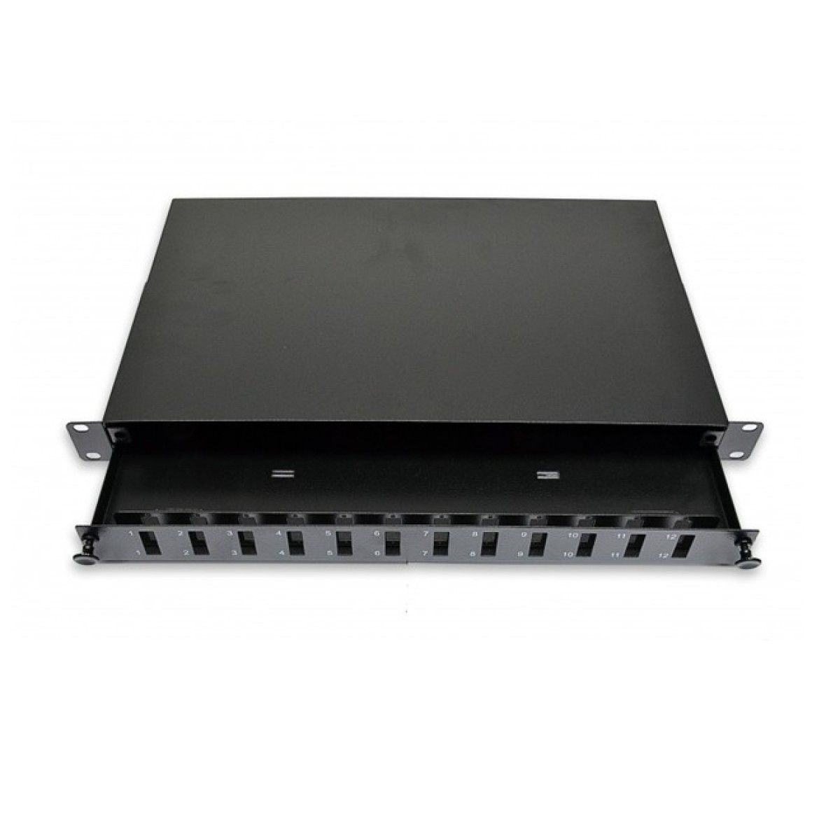 ODF панель 24 портов под 12 адаптеров SC Duplex/LC Quad, пустая, 1U, каб.вводы для 6xPG13.5 + 6xPG11, черная, Украина 256_256.jpg