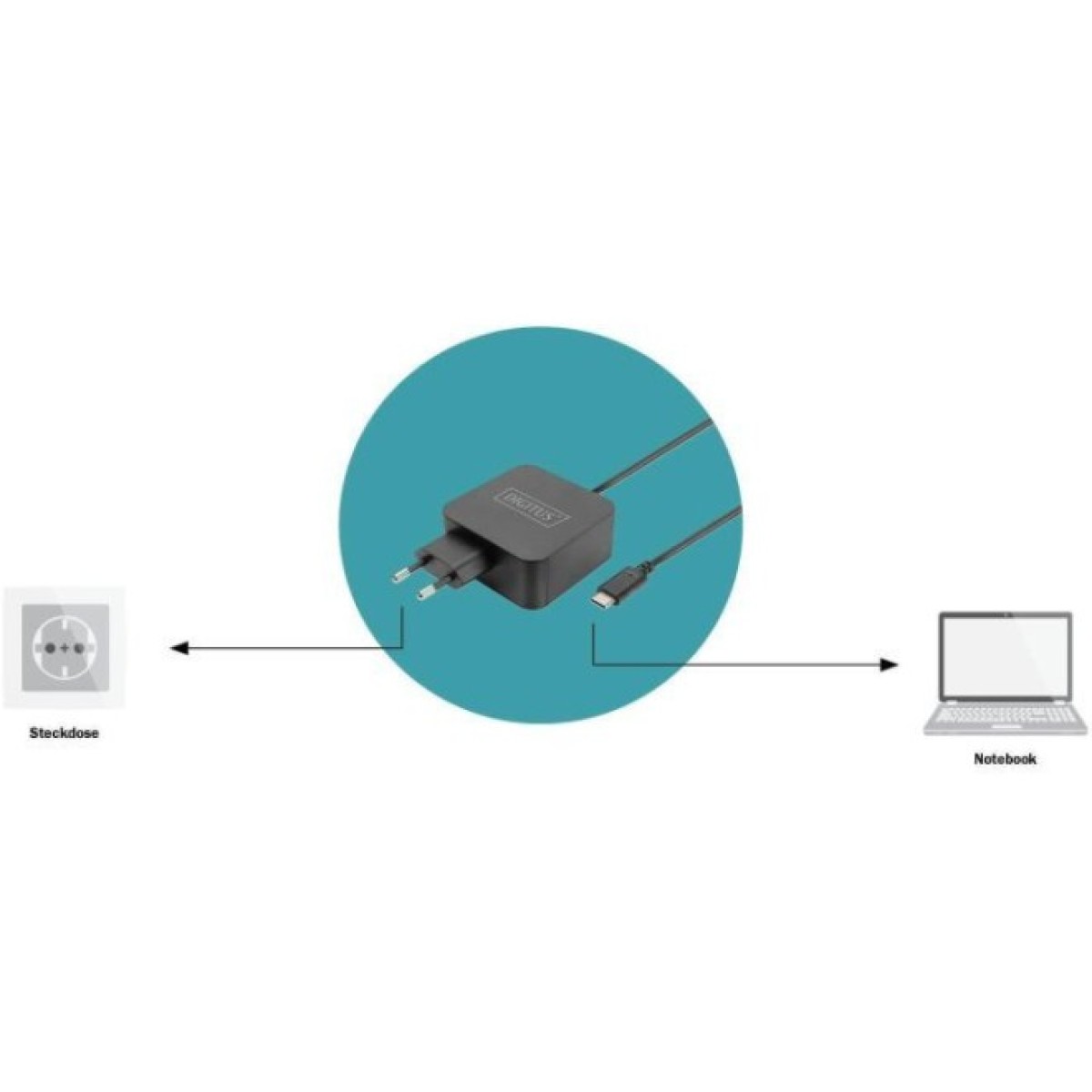 Блок питания к ноутбуку Digitus 65W USB-C (DA-10071) 98_98.jpg - фото 4