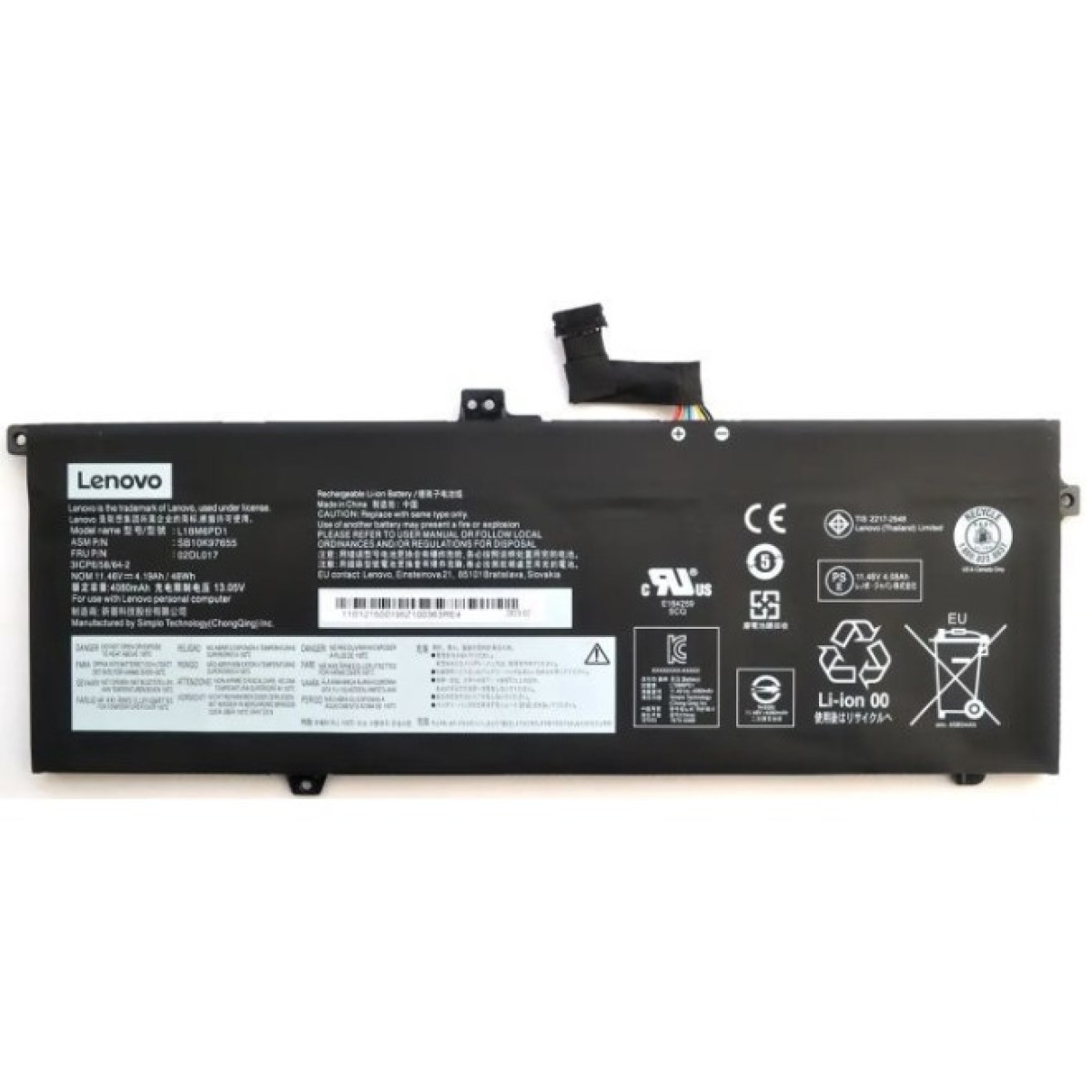 Акумулятор до ноутбука Lenovo ThinkPad X390 L18M6PD1, 4190mAh (48Wh), 3cell, 11.46V, Li-Ion (A47891) 98_98.jpg