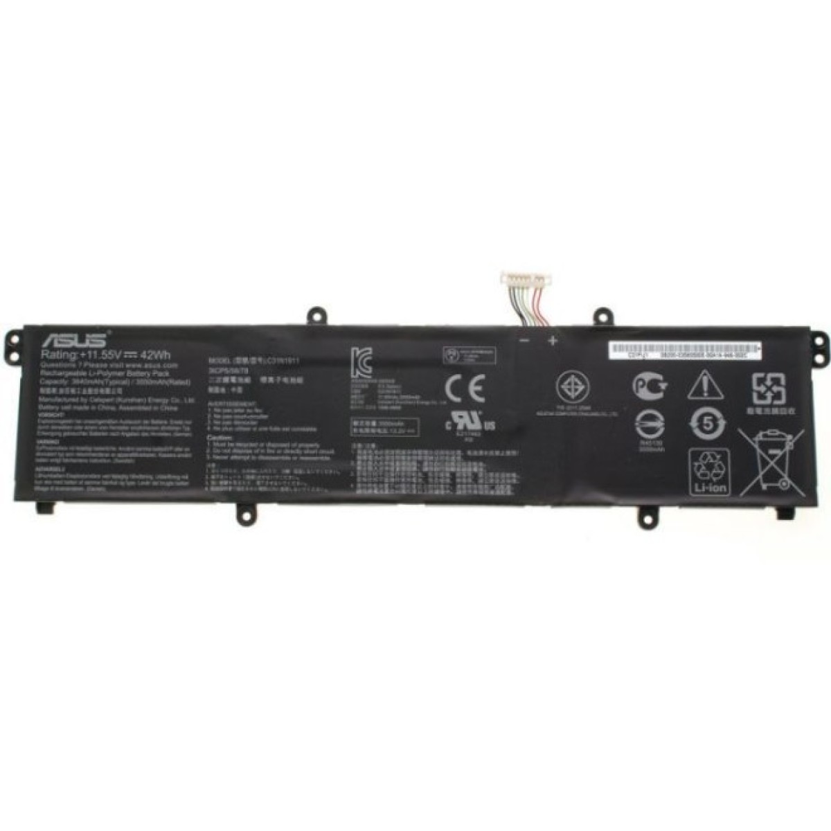 Акумулятор до ноутбука Asus X413 B31N1911, 3640mAh (42Wh), 3cell, 11.55V, Li-ion AlSoft (A71004) 98_98.jpg - фото 1