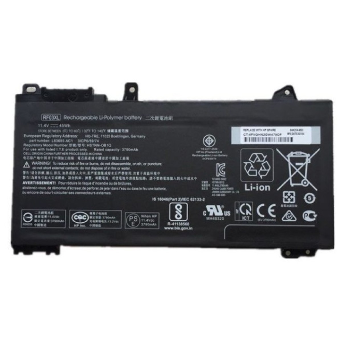 Аккумулятор для ноутбука HP ProBook 450 G7 RF03XL, 45Wh (3790mAh), 3cell, 11.4V, Li-ion (A47893) 98_98.jpg