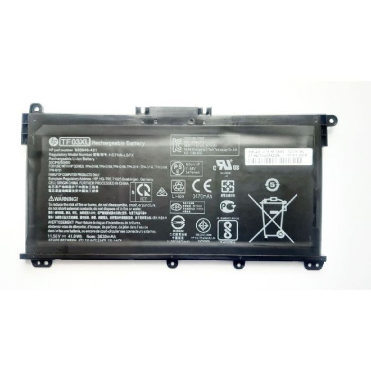 Аккумулятор для ноутбука HP Pavilion 15-cd TF03XL, 3630mAh (41.9Wh), 3cell, 11.55V, Li-P (A47660) 98_98.jpg - фото 1