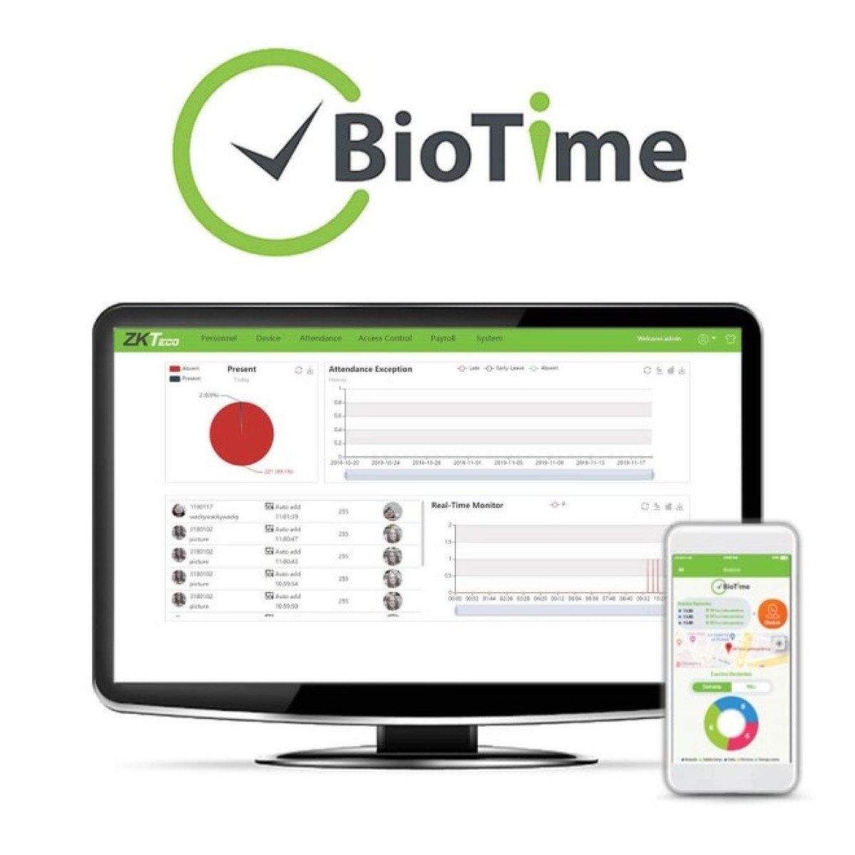 Лицензия учета рабочего времени ZKTeco BioTime ZKBT-Dev-P100 98_98.jpg - фото 1