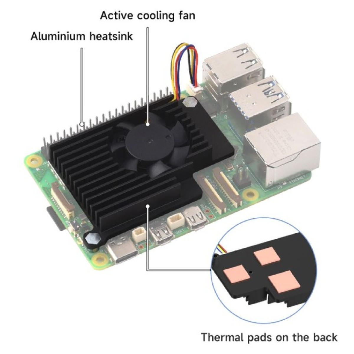 Радиатор с активным охлаждением для Raspberry Pi 5 (WAV-26044) 98_98.jpg - фото 2