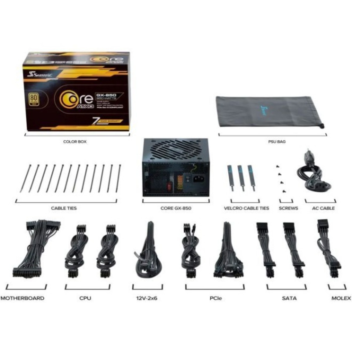 Блок живлення Seasonic 850W BLACK CORE GX-850-ATX31 (CORE GX-850-ATX31) 98_98.jpg - фото 8