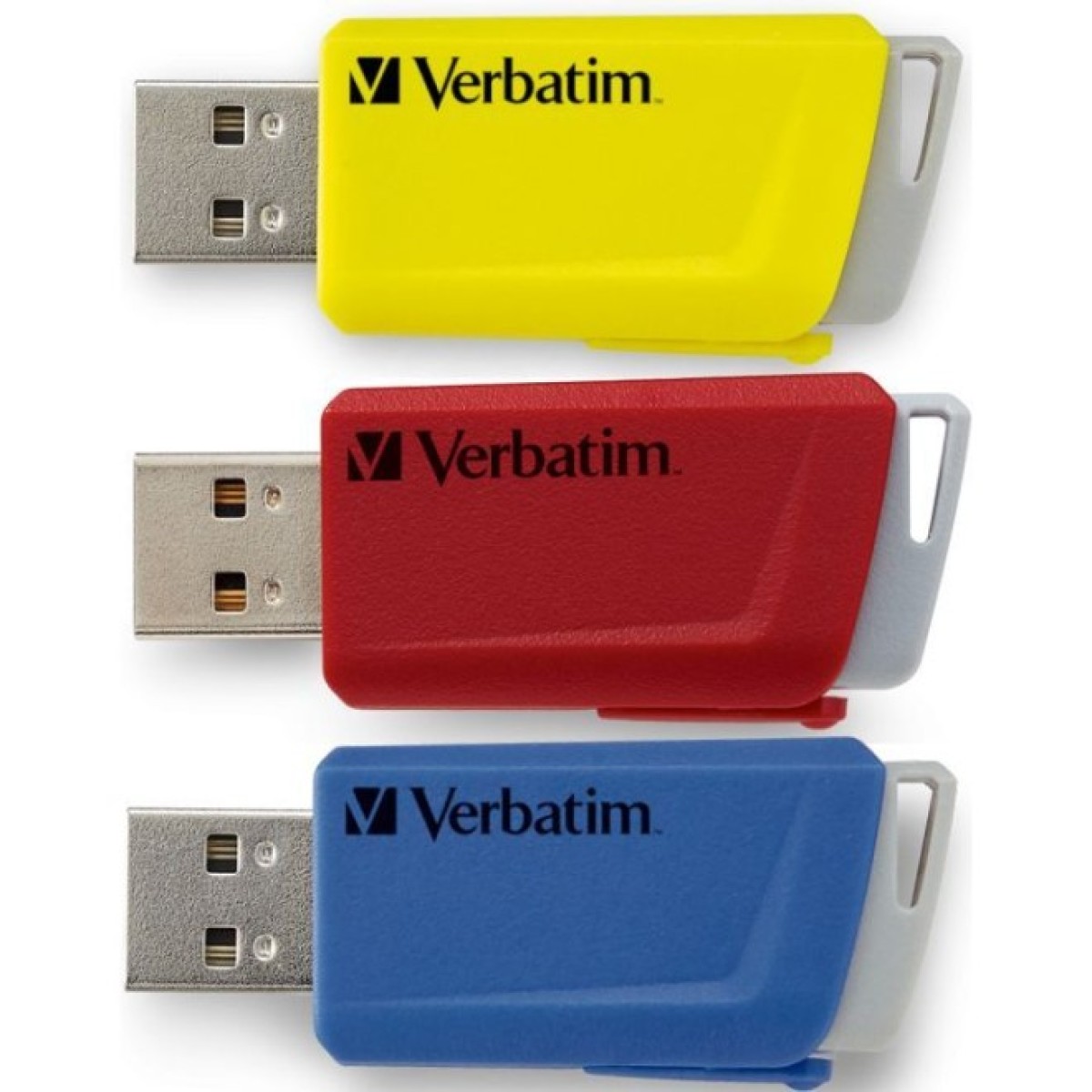 USB флеш накопичувач Verbatim 3x16GB Store 'n' Click Red/Blue/Yellow USB 3.2 (49306) 98_98.jpg - фото 1