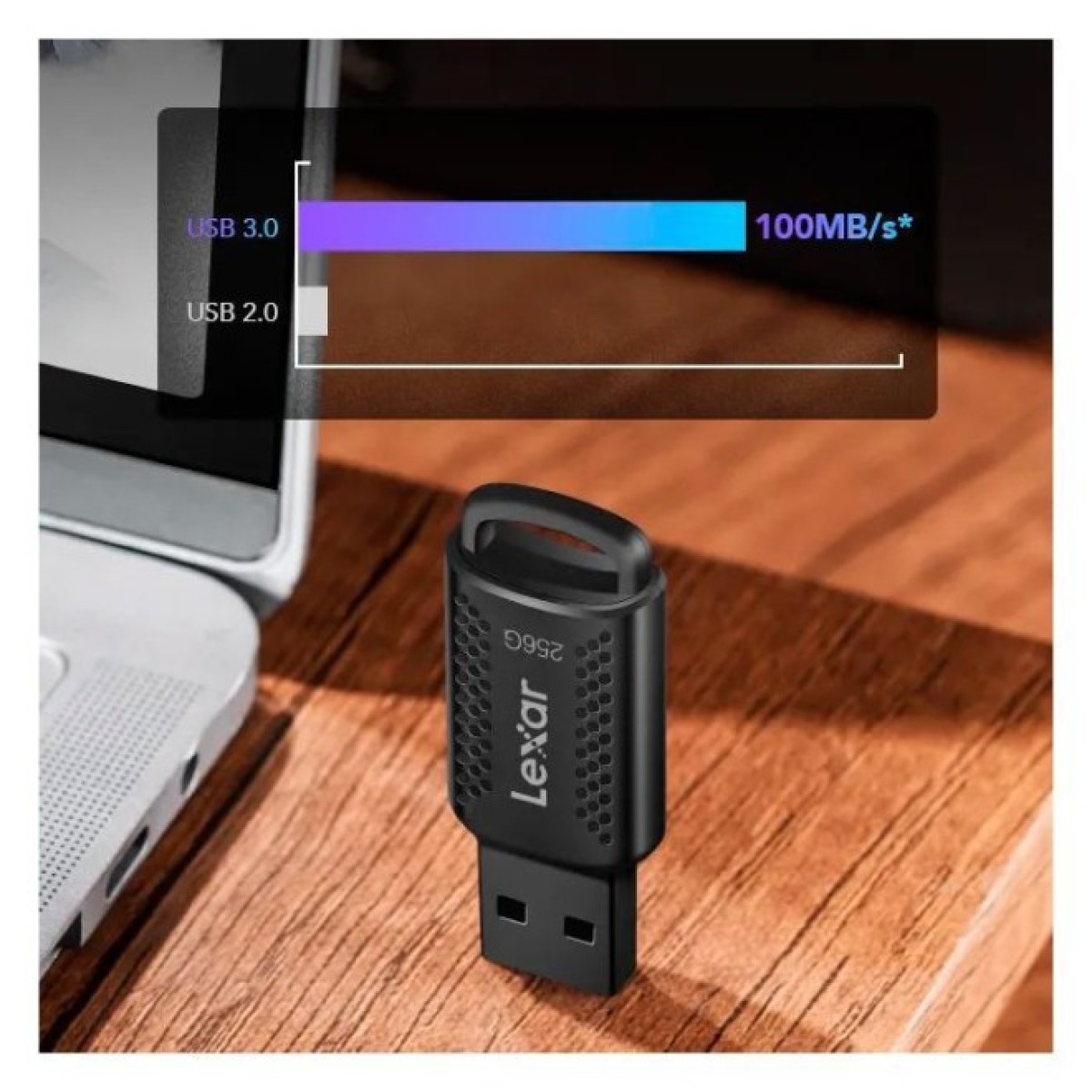 USB флеш накопитель Lexar 256GB JumpDrive V400 Black USB 3.0 (LJDV400256G-BNBNG) 98_98.jpg - фото 4