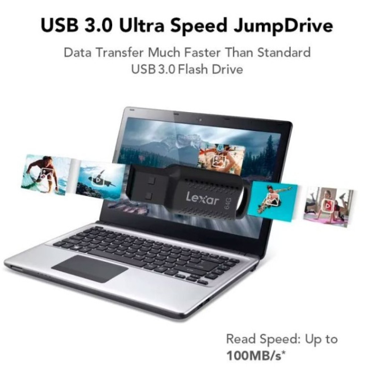 USB флеш накопичувач Lexar 64GB JumpDrive V400 Black USB 3.0 (LJDV400064G-BNBNG) 98_98.jpg - фото 8