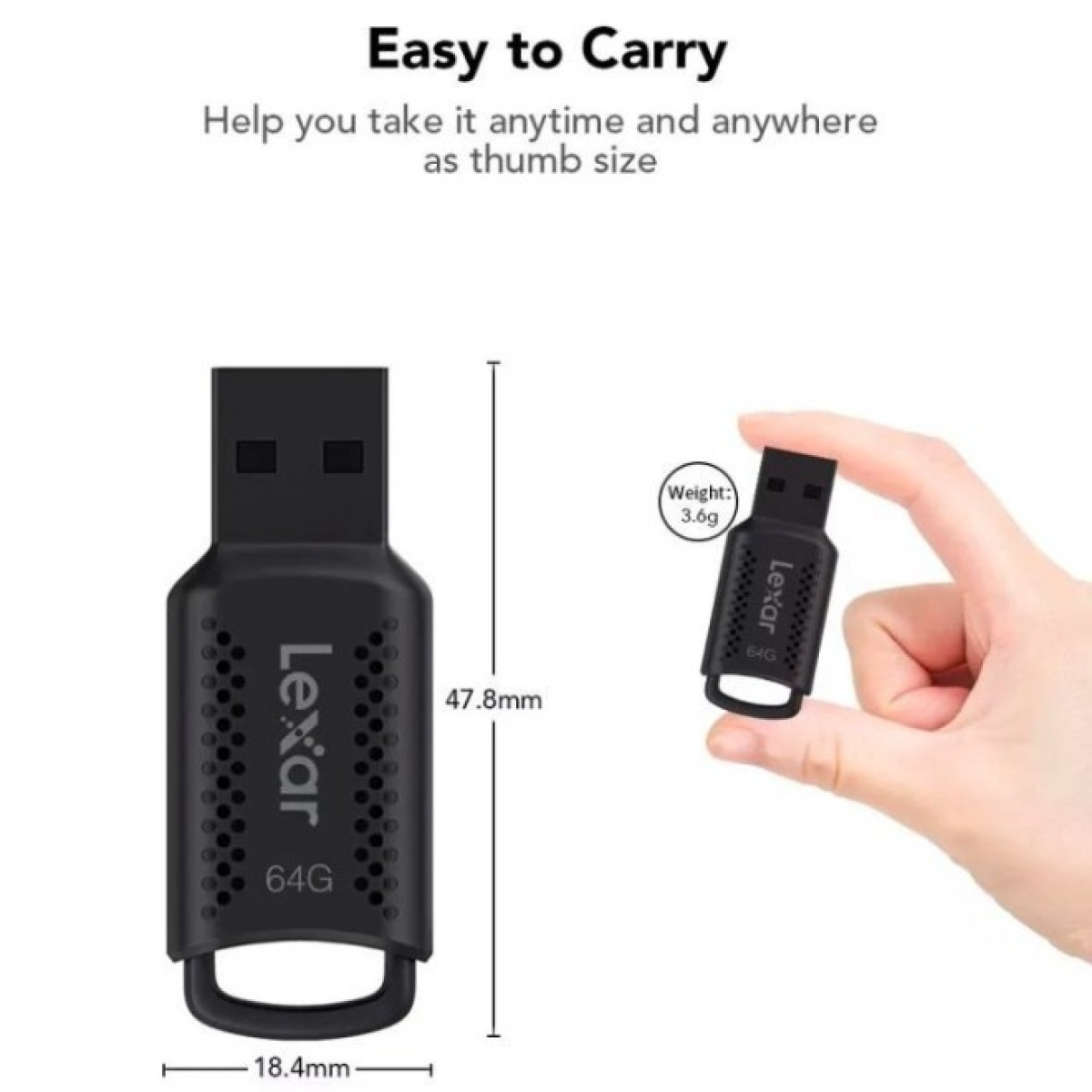 USB флеш накопичувач Lexar 64GB JumpDrive V400 Black USB 3.0 (LJDV400064G-BNBNG) 98_98.jpg - фото 9