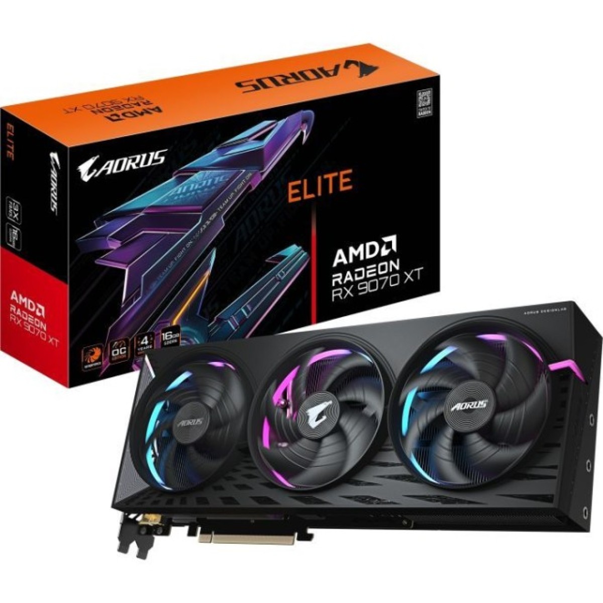Видеокарта GIGABYTE Radeon RX 9070 XT 16Gb AORUS ELITE (GV-R9070XTAORUS E-16GD) 98_98.jpg - фото 4