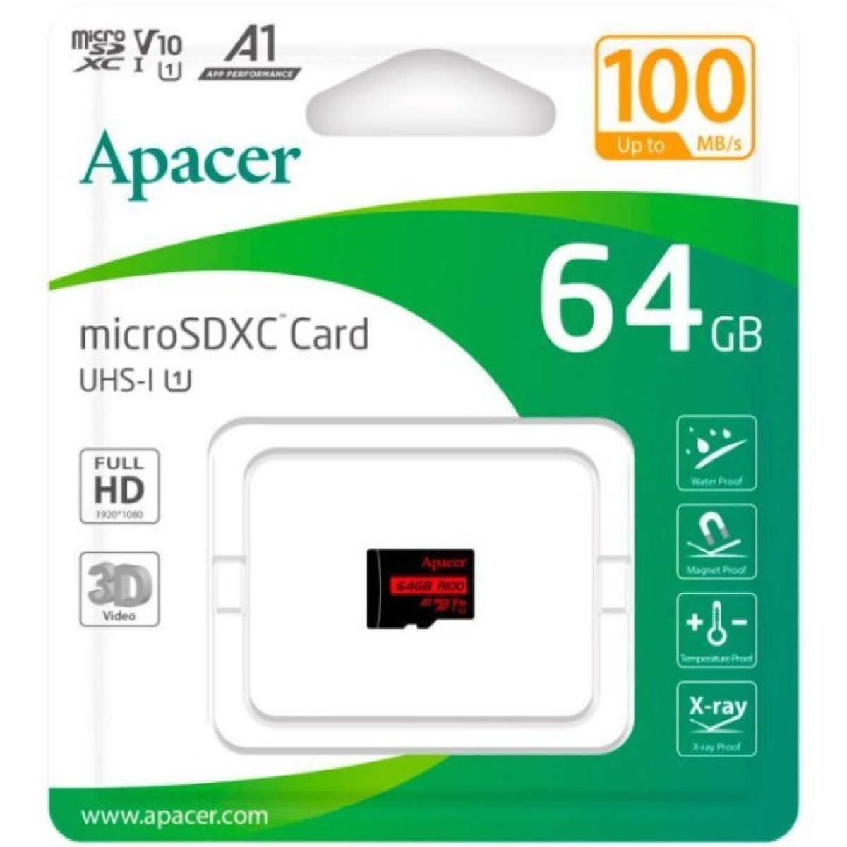 Карта пам'яті Apacer 64GB microSD class 10 UHS-I V10 A1 (AP64GMCSX10UB-RA) 98_98.jpg - фото 2