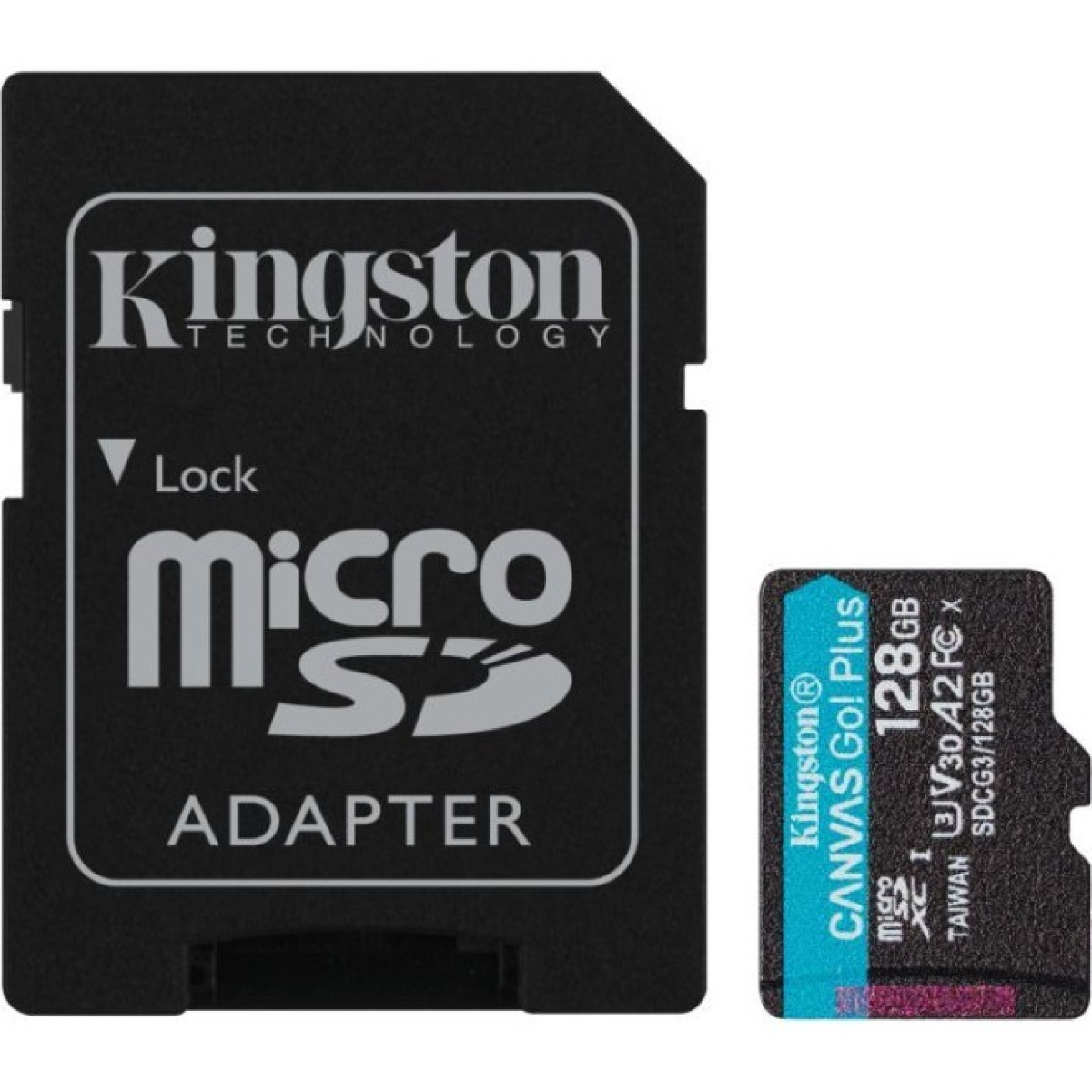 Карта памяти Kingston 128GB microSDXC сlass 10 UHS-I U3 V30 A2 Canvas Go Plus G4 (SDCG4/128GB) 98_98.jpg - фото 1
