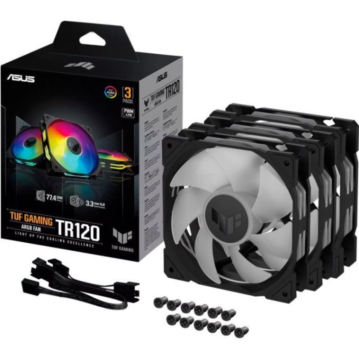 Кулер для корпуса ASUS TUF GAMING TR120 FAN ARGB BLACK 3IN1 (90DA0090-B09020) 98_98.jpg - фото 7