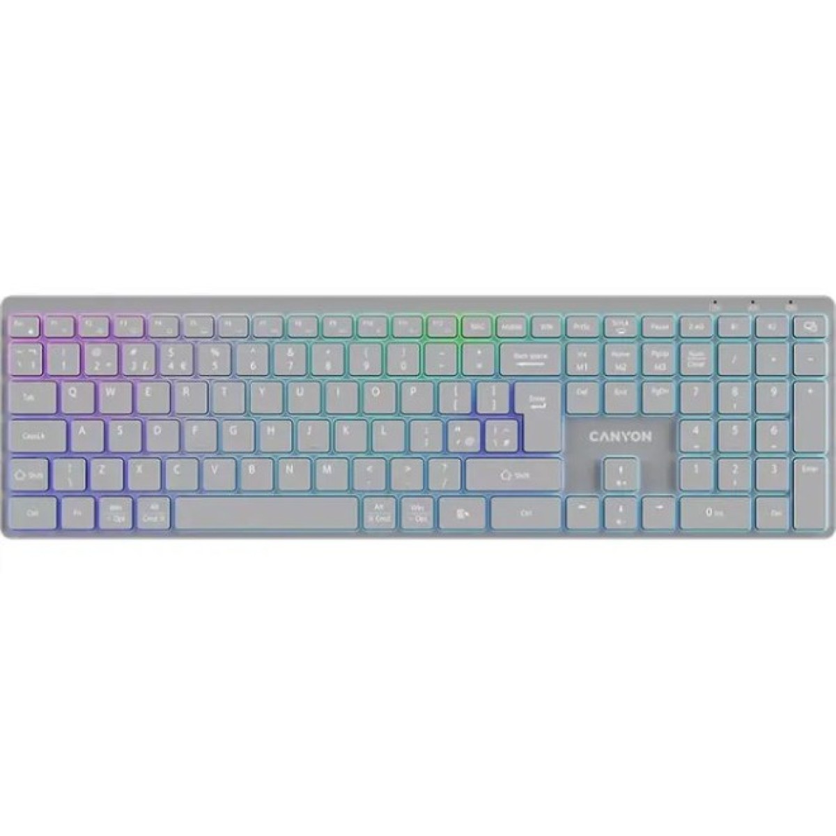 Клавиатура Canyon HKB-W11 Slim Dual Mode Wireless/Bluetooth RGB UA Grey (CNS-HBTK11G) 98_98.jpg - фото 1