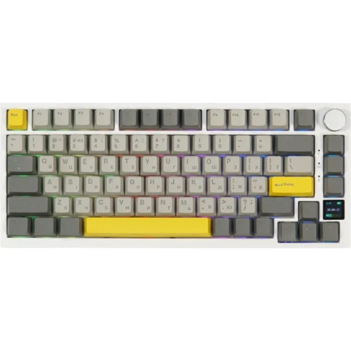 Клавіатура Epomaker AK820 Pro 75 Flying Fish Switch Hot-Swap RGB USB/Wireless/Bluetooth UA White (AK820-PRO-W-FF) 98_98.jpg - фото 1