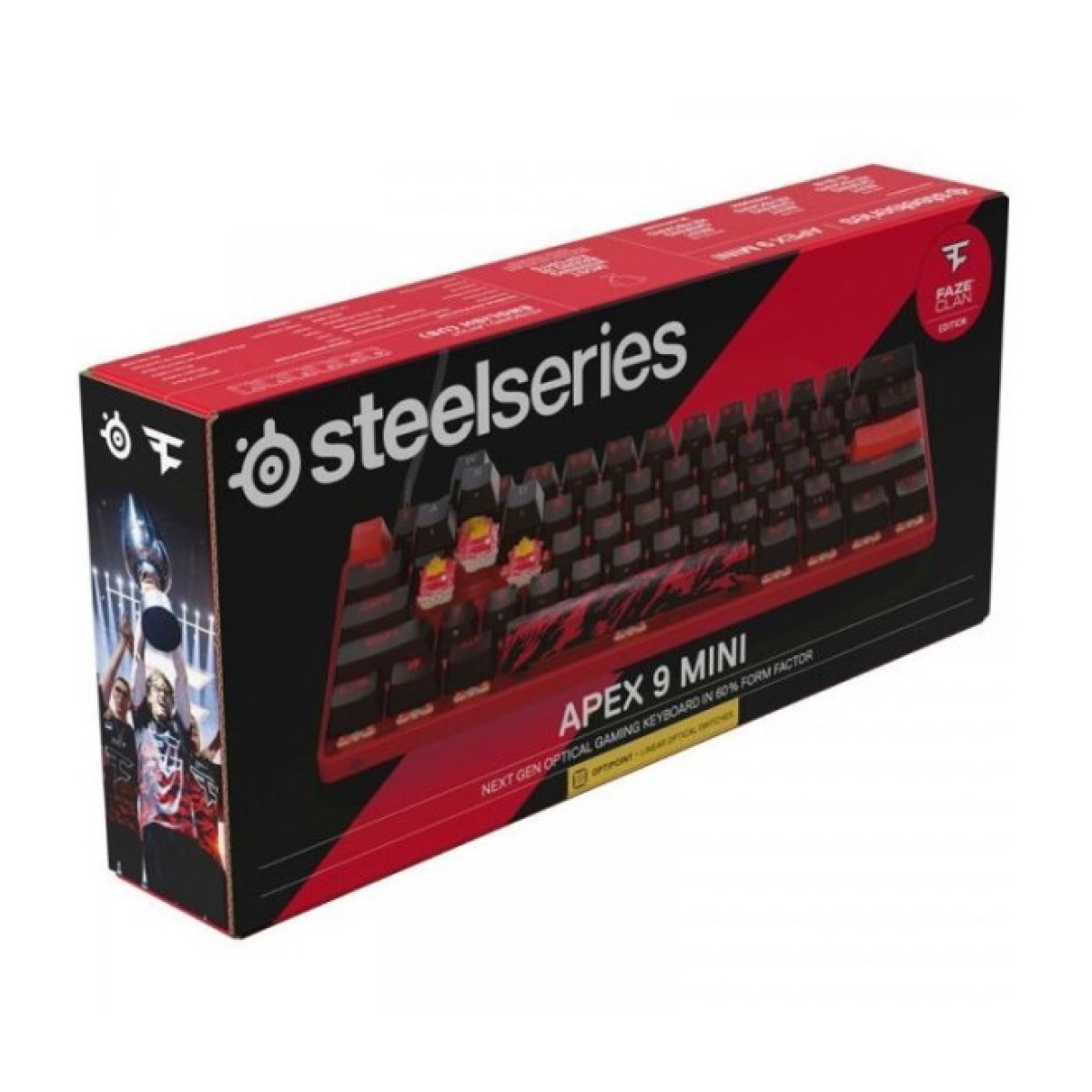 Клавиатура SteelSeries Apex 9 TKL OptiPoint Mini Faze Clan USB UA Red/Black (64853) 98_98.jpg - фото 4