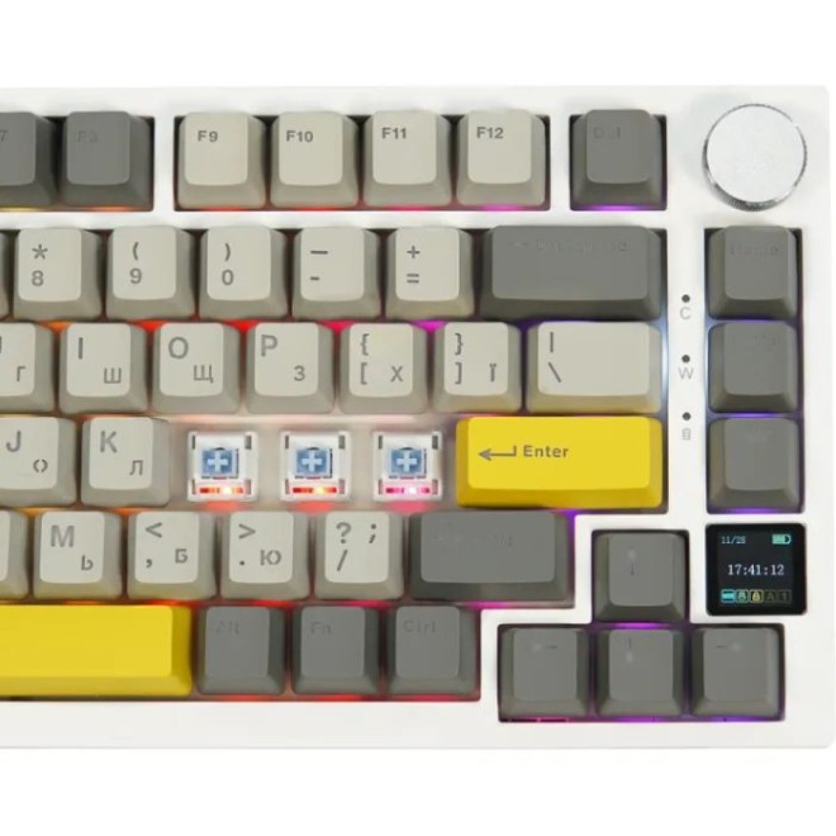 Клавіатура Epomaker AK820 Pro 75 Flying Fish Switch Hot-Swap RGB USB/Wireless/Bluetooth UA White (AK820-PRO-W-FF) 98_98.jpg - фото 8