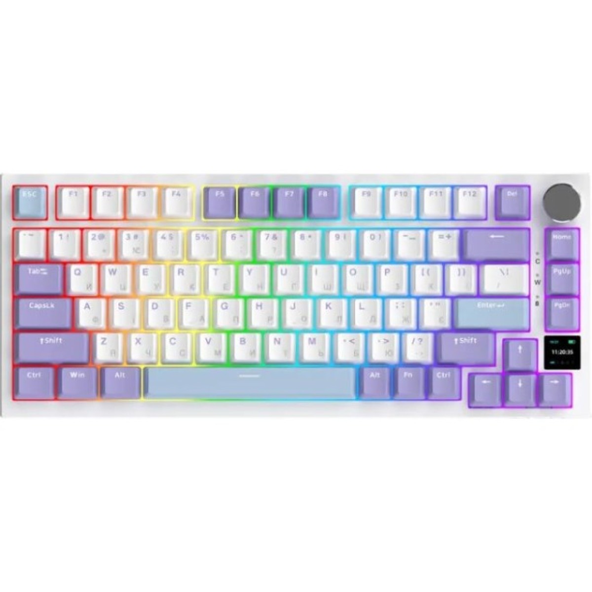 Клавиатура Ajazz AK820 Pro Flying Fish Switch Purple RGB USB/Wireless/Bluetooth UA Purple (AK820PRO-FF-PWB) 98_98.jpg - фото 6