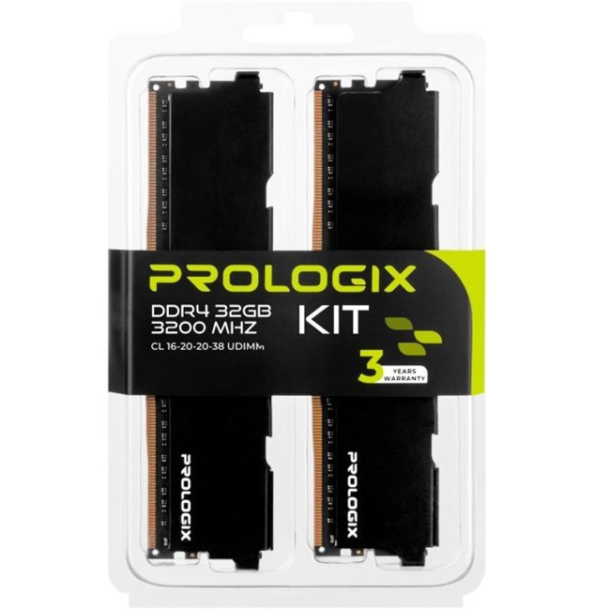 Модуль памяти для компьютера DDR4 32GB (2x16GB) 3200 MHz Black Prologix (PRO32GB3200B4K) 98_98.jpg - фото 3