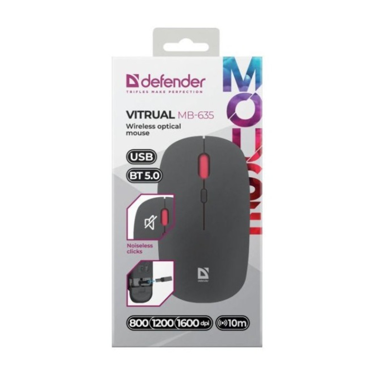 Мишка Defender Vitrual MB-635 Wireless/Bluetooth Black (52635) 98_98.jpg - фото 3