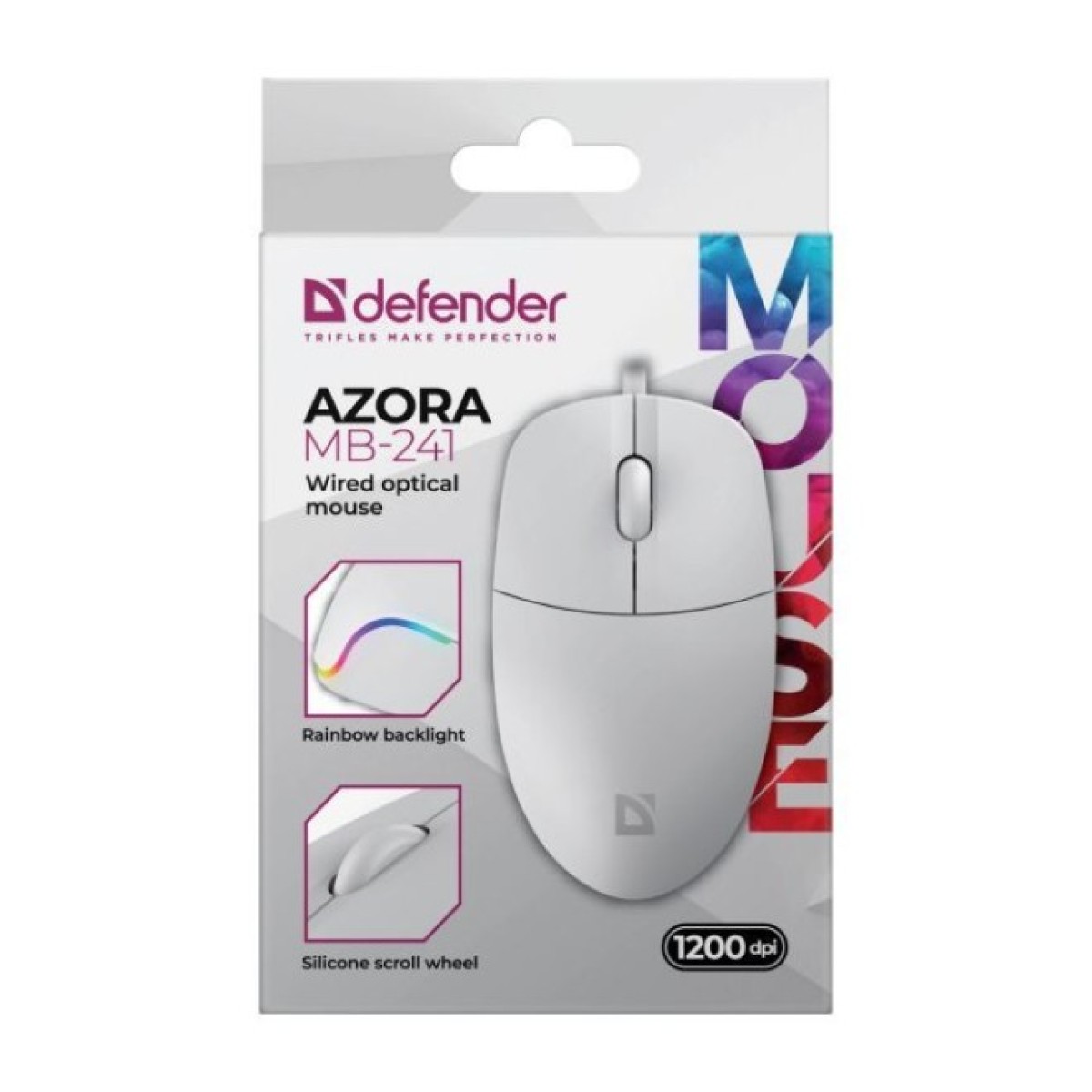 Мишка Defender Azora MB-241 LED USB White (52242) 98_98.jpg - фото 3