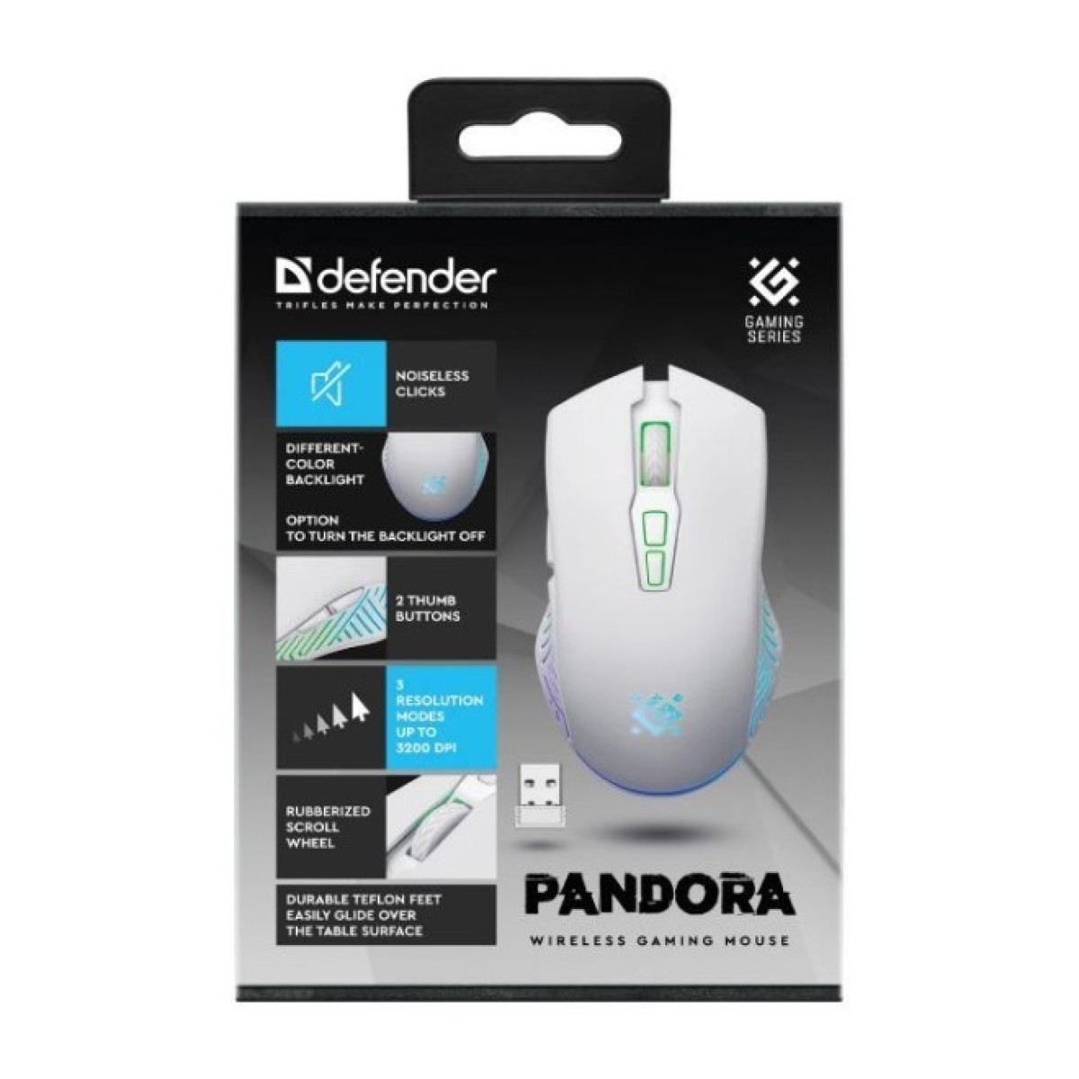 Мишка Defender Pandora GM-502 LED Wireless White (52502) 98_98.jpg - фото 4