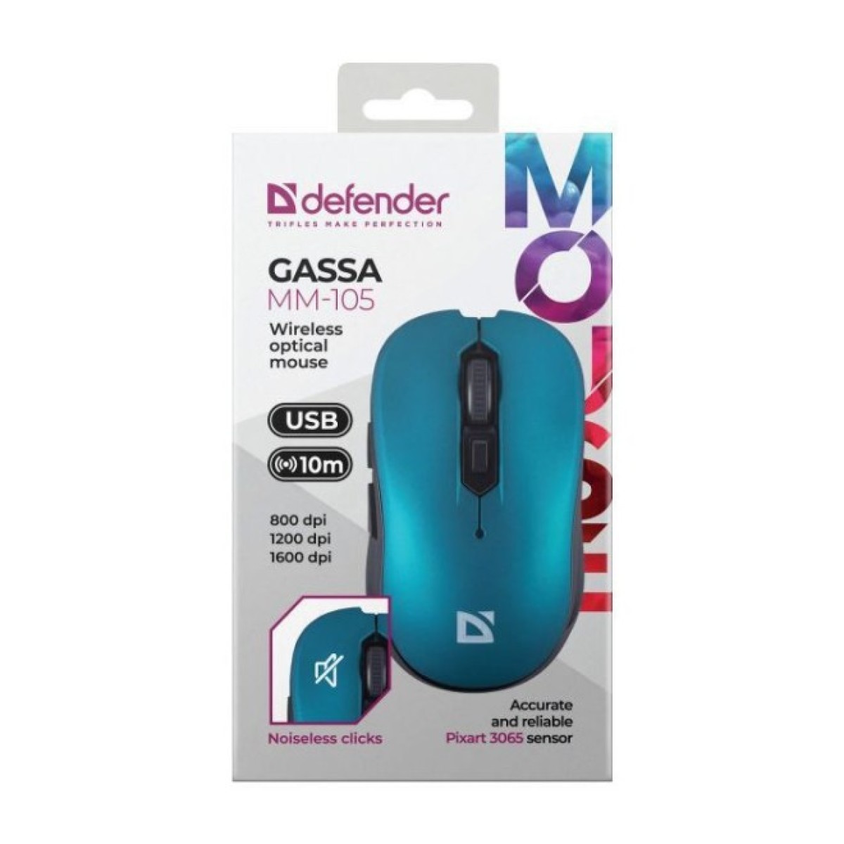 Мышка Defender Gassa MM-105 Wireless Turquoise (52102) 98_98.jpg - фото 5