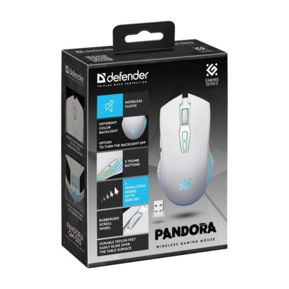 Мишка Defender Pandora GM-502 LED Wireless White (52502) 98_98.jpg - фото 11