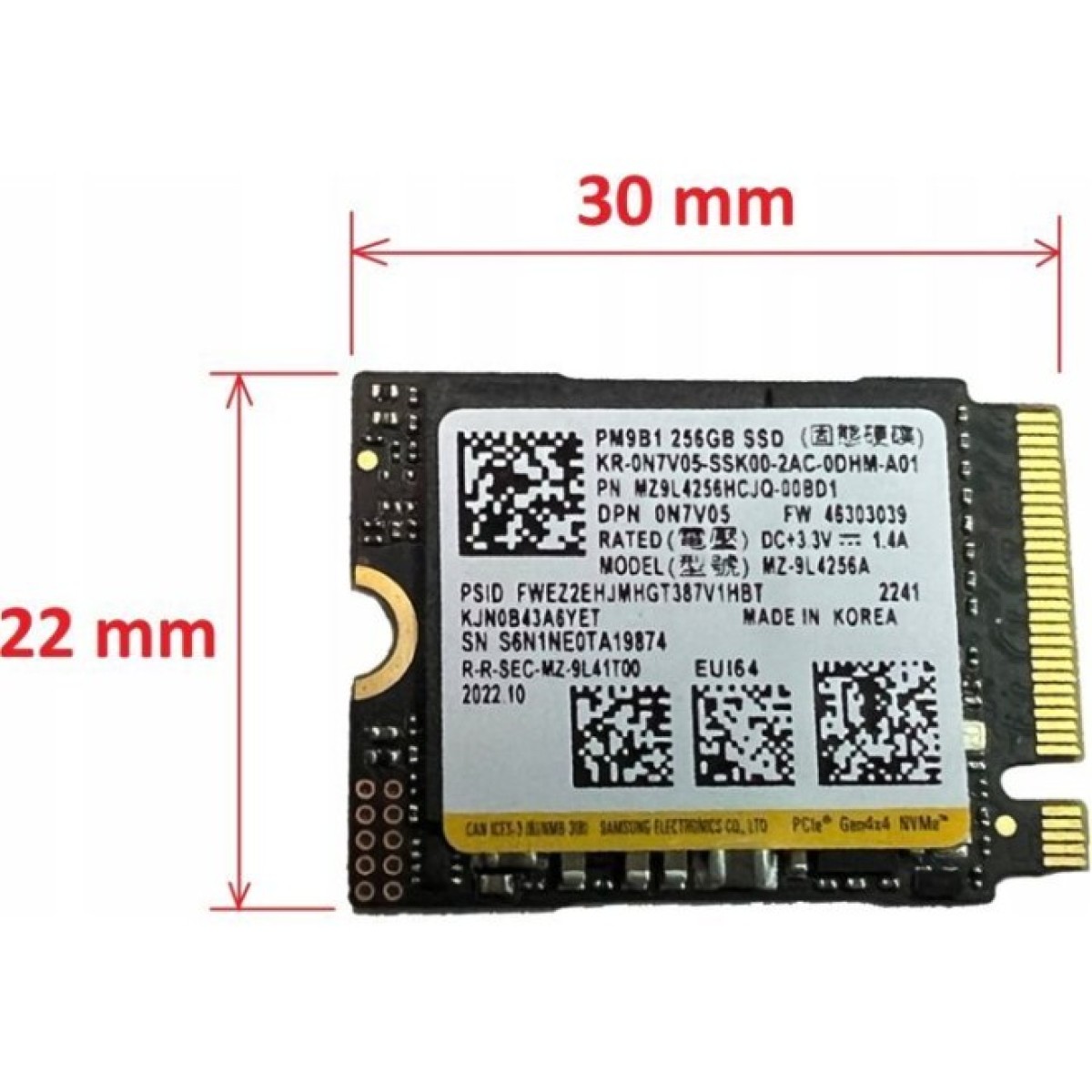 Накопитель SSD M.2 2230 256GB Samsung (MZ9L4256HCJQ-00BD1) 98_98.jpg - фото 2