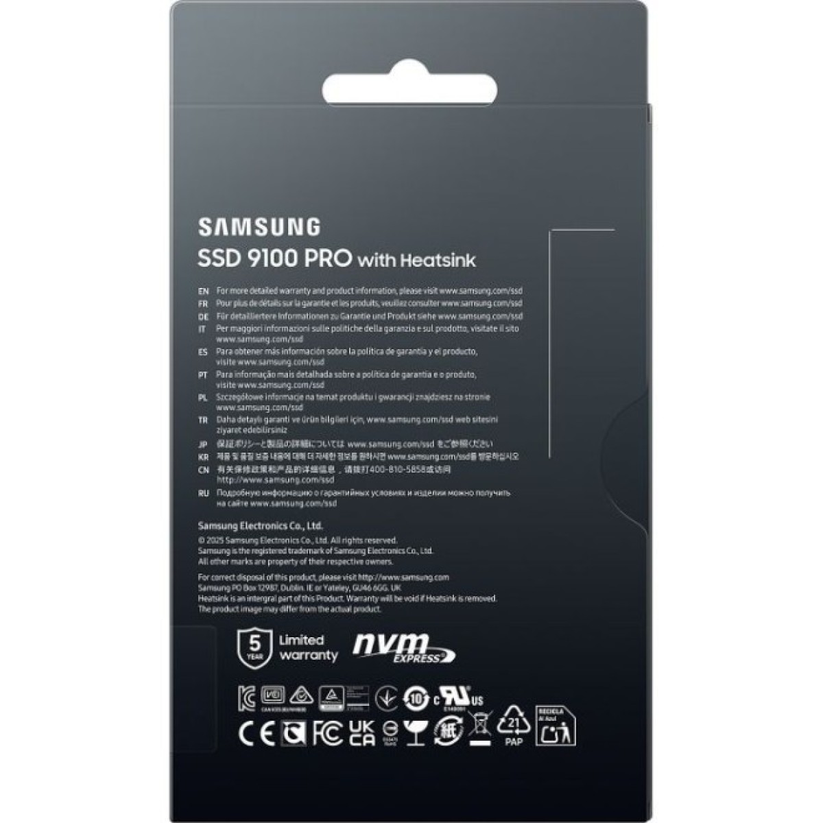 Накопитель SSD M.2 2280 1TB 9100 PRO Heatsink Samsung (MZ-VAP1T0CW) 98_98.jpg - фото 8