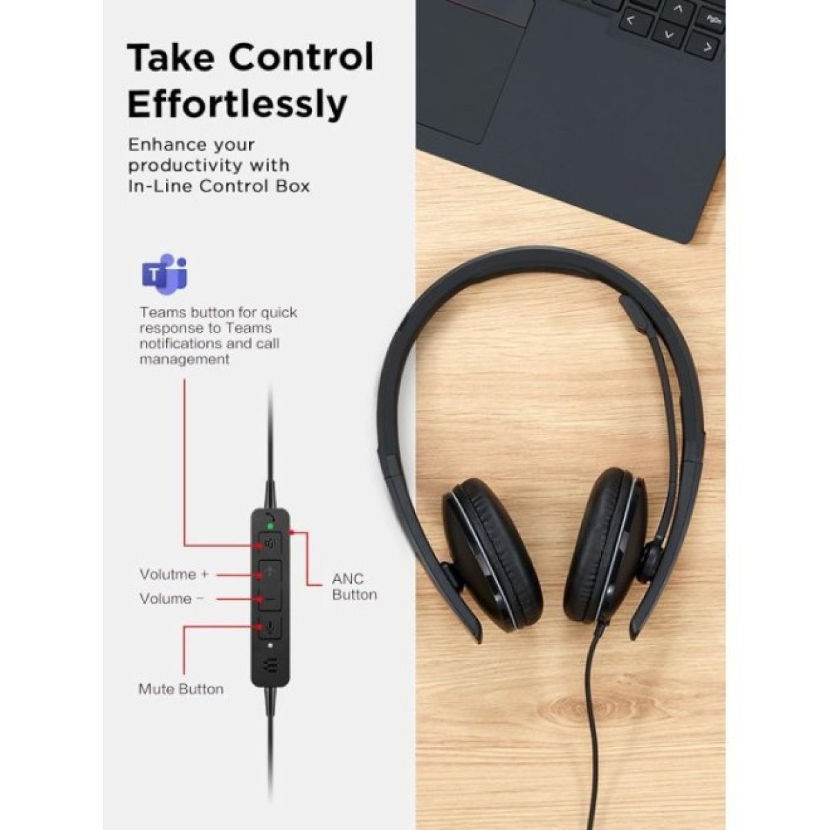 Навушники Lenovo Wired ANC Headset Gen 2 (Teams) Black (4XD1M45627) 98_98.jpg - фото 4