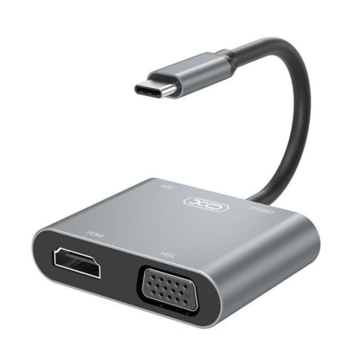 Перехідник XO 4-in-1 Dock USB-C (HDMI/VGA/USB3.0/USB-C PD) (XO-HUB001SL) 98_98.jpg - фото 1
