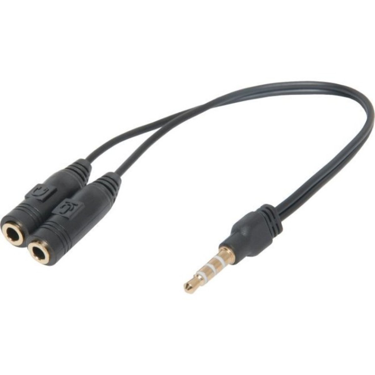 Переходник Jack 3.5mm M 4pin to 2 Jack 3.5mm F (Audio+MIC) Headset Jack Defender (63012) 256_256.jpg