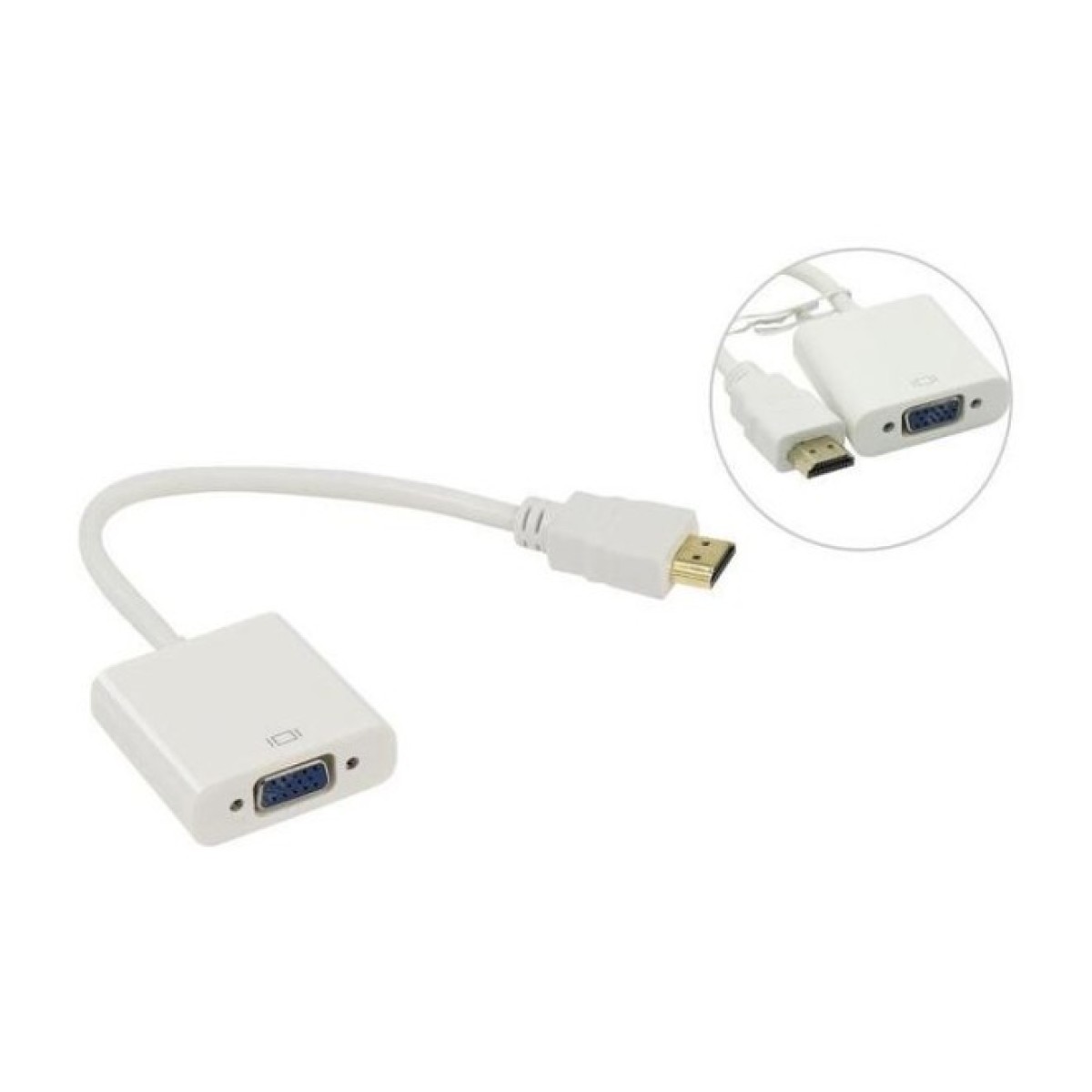 Перехідник HDMI M to VGA F (з кабелями аудіо і живлення від USB) ST-Lab (U-990 white) 98_98.jpg - фото 2