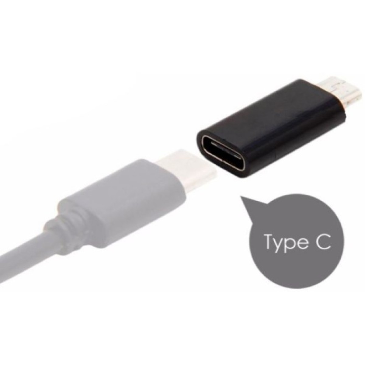 Перехідник Lapara Micro USB Male to USB 3.1 Type-C Female black (LA-MaleMicroUSB-TypeC-Female black) 98_98.jpg - фото 2