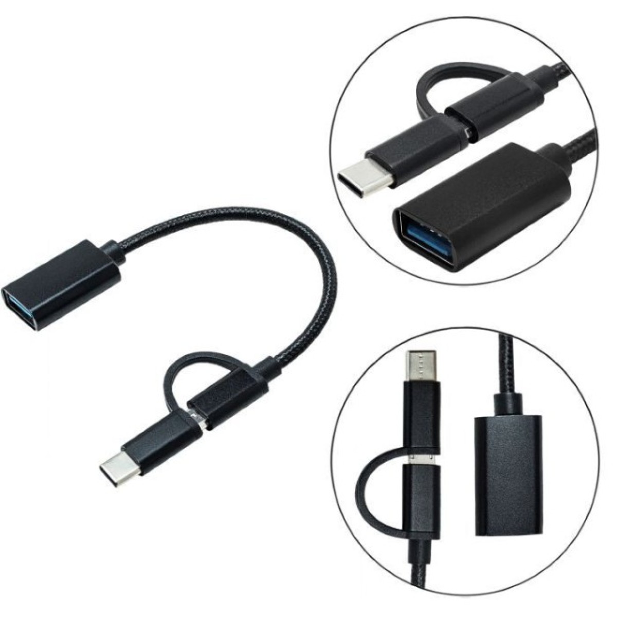 Переходник OTG AC-150 2in1 USB 3.0 - MicroUSB USB Type-C Black XoKo (AC-150-BK) 98_98.jpg - фото 2